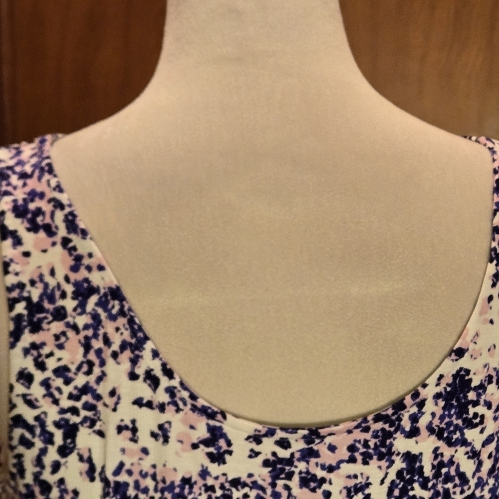 Alfani Maxi Dress Loungewear Sleeveless Pink Purple White Mottled Spots Women L - Picture 9 of 15